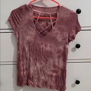 American Eagle Pink Tie Dye Soft and Sexy Shirt